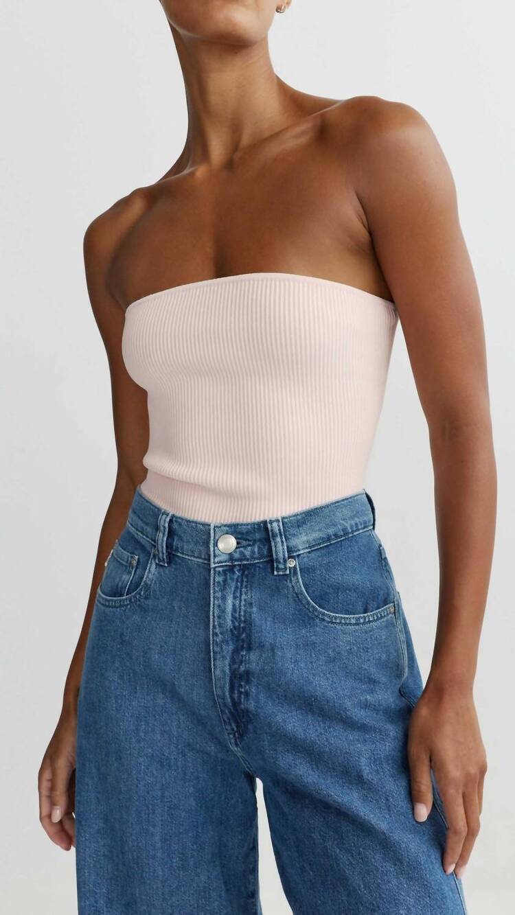 NEW DL1961 - WOMEN'S instasculpt ribbed tube top in pale pink